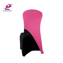 Pink Stretch Spandex Dining Media silla cubiertas de cubiertas para el comedor de banquetes de boda